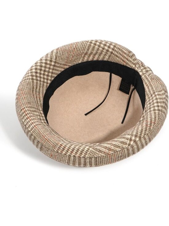 Women\'s Beige Vintage Felt Cloche inter Floral Fedora Imported Bucket Hat main image 6